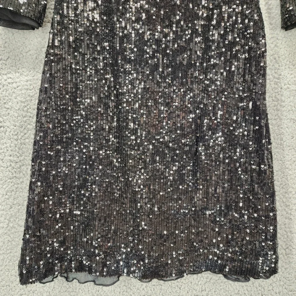 Tory Burch Black Sequin Dress Extra Small XS 3/4 Sleeve Party‎ Cocktail